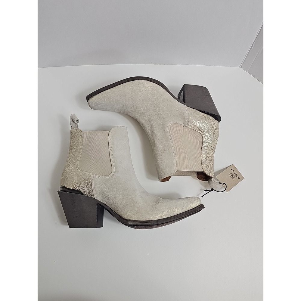 Ariat Women's Bradley Western Chelsea Boot Cloud White leather. Size 9B - Picture 12 of 14